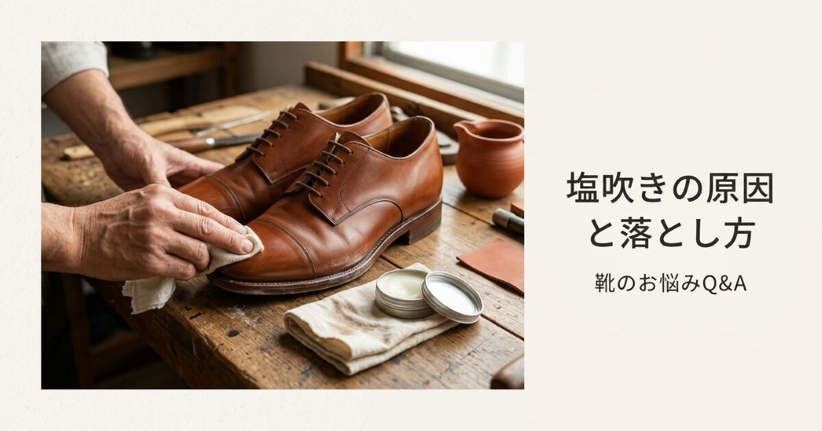 革靴の「塩吹き（白い輪ジミ）」はなぜ夏に出る？原因と自分でできる除去・予防