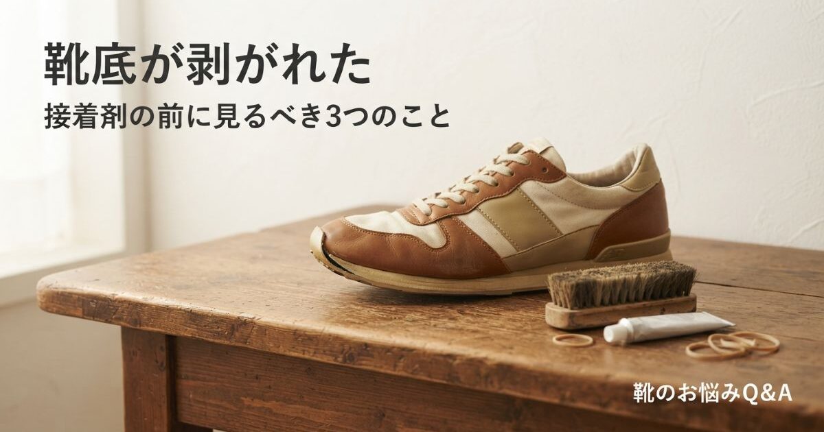 靴底が剥がれた！接着剤で直せるのはどれ？3種類の見分け方と料金