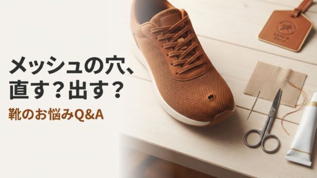 スニーカーのメッシュ穴修理｜100均で直せる穴と店に出す穴