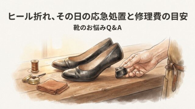 パンプスのヒールが折れた。その日を乗り切る応急処置と、修理代1,320円〜10,450円の開きが出る理由