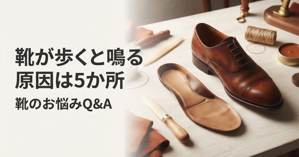 靴が歩くと音がする原因を場所別に診断｜自分で止める方法と修理の目安