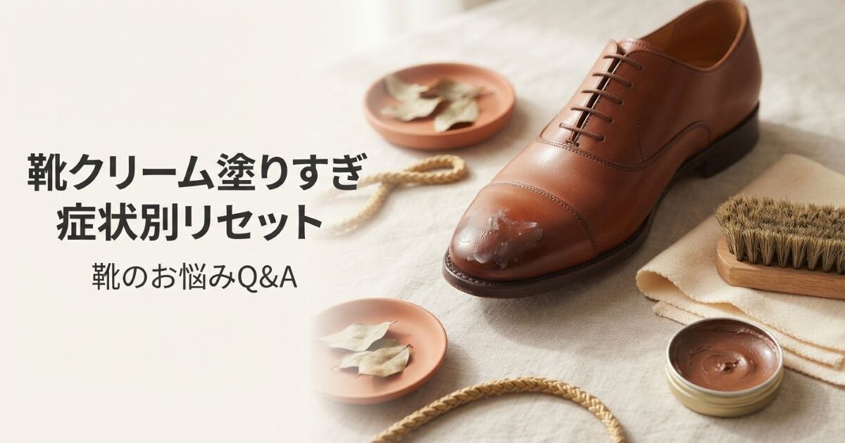 靴クリームの塗りすぎを直す方法｜白い粉・ベタつき・ムラの症状別